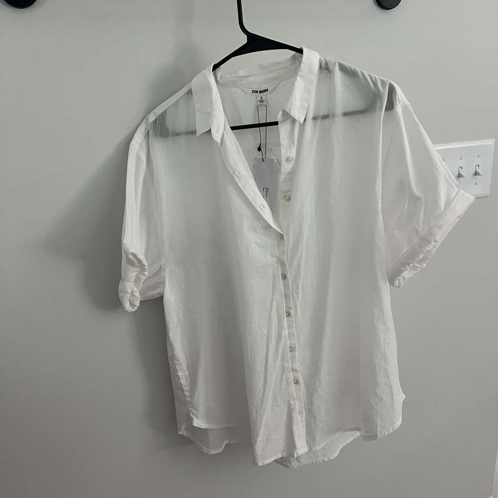 Madewell Women's White Button-Up Shirt